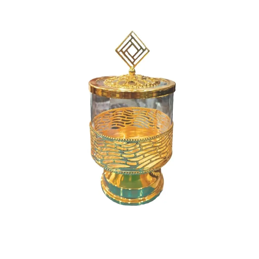 CANDY BOWL WITH STAND GOLD 15CM