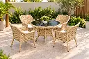 GLASS TABLE ROUND WITH 4PCS CHAIR 90*71CM  JYB-21002A