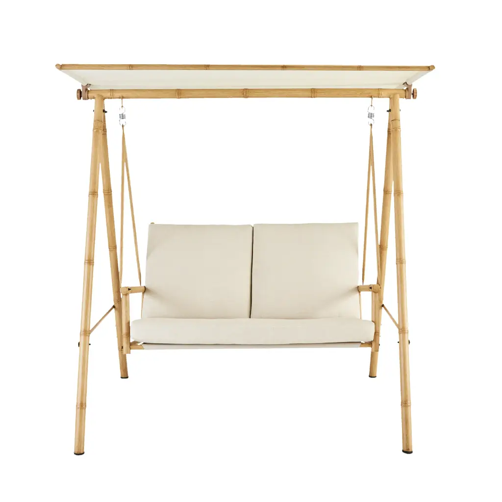 2-Seater Luxury Bamboo Garden Swing Chair