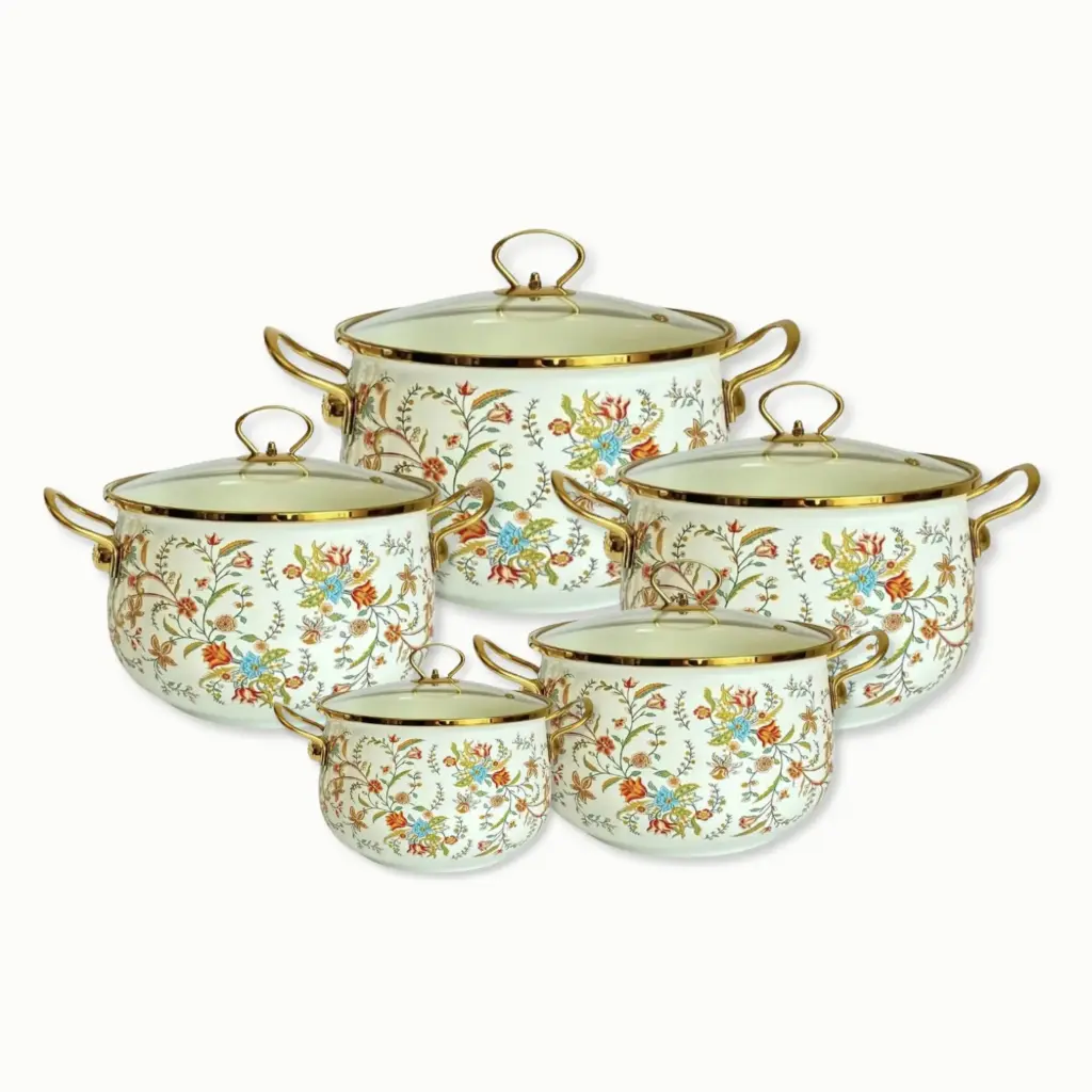 ENAMEL POT 5PCS/SET 20-22-24-26-28CM (HY25-0209-1 )