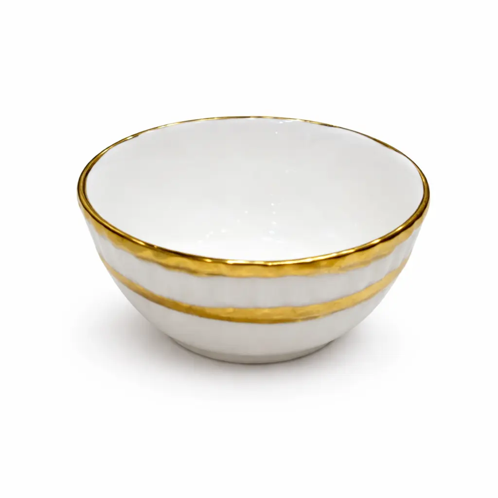 CERAMIC BOWL GOLD RIM 4.25"(2511-16001-24-22 )