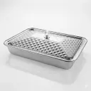 STAINLESS STEEL RECTANGULAR SERVING TRAY 39CM