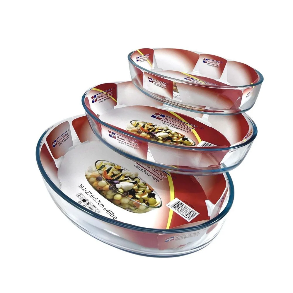 GLASS ROUND TRAY SET 1.6L/3L/4L