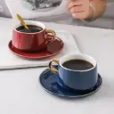 COFFEE CUP SAUCER SET RED&GREEN