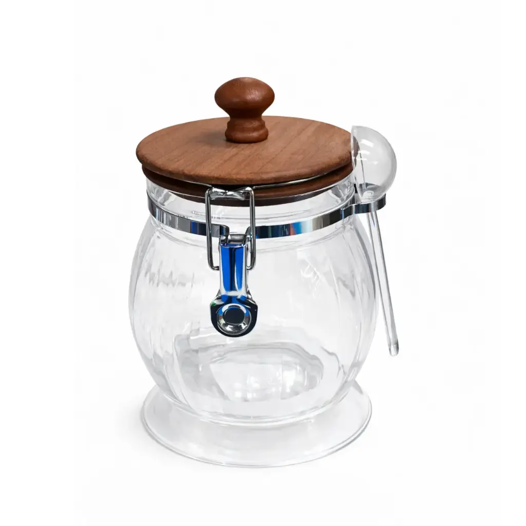 ACRYLIC STORAGE JAR WITH SPOON 12*17CMYM2-2537D