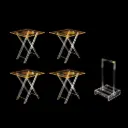 ACRYLIC TABLE 4PCS/SET GOLD (HY250182-17015-1)
