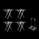 ACRYLIC TABLE 4PCS/SET SLIVER (HY250182-17015-2)