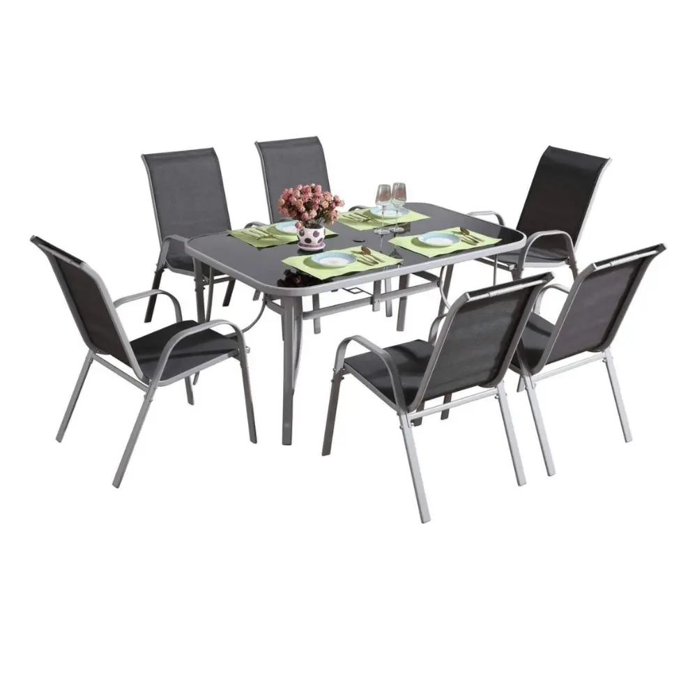 طاولة مع طقم كراسي من 6 قطع ...