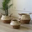 STRAW BASKET 30,36,39CM 3PCS/SET