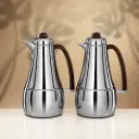ALMARJAN VACUUM FLASK SET 1L + 1L SILVER & DARK WOOD  FG825AB-100 C/DW