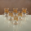 12 PCS TEA CUP & SAUCER 1496BJ-0001P-YCS-GLD