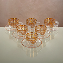 12 PCS TEA CUP & SAUCER 1469B-0011P-YCS-GLD