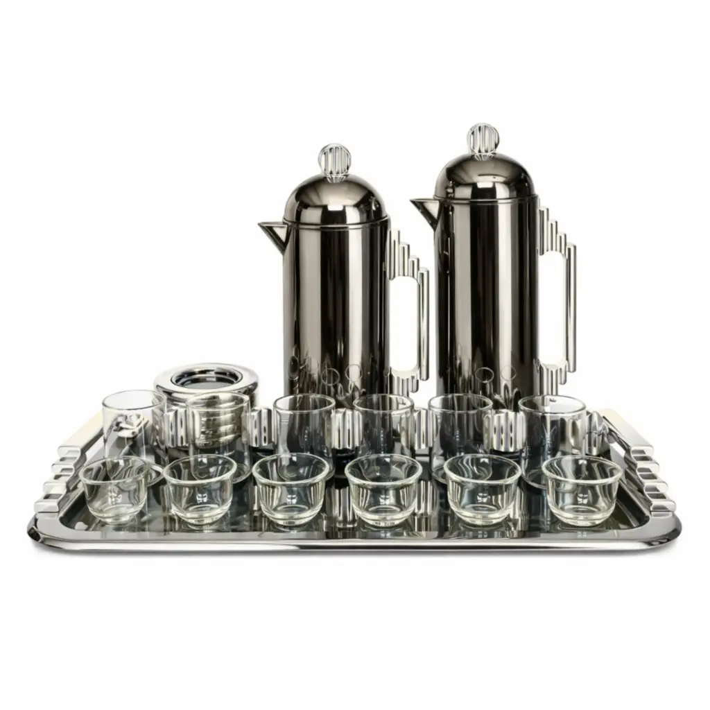 طقم أكواب شاي 18 قطعة موديل FG820 فضي