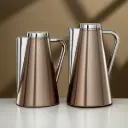 ALMARJAN VACUUM FLASK SET 0.7L + 1L BRUSHED BRONZE & SILVER