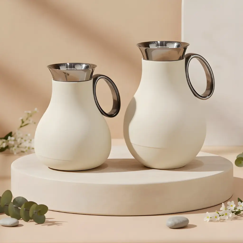  VACUUM FLASK SET – 2 PIECES (0.5 L & 1.0 L) RZ1821-CREAM 