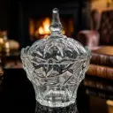 GLASS CANDY JAR WITH LID  COLOUR : WHITE IN:20398