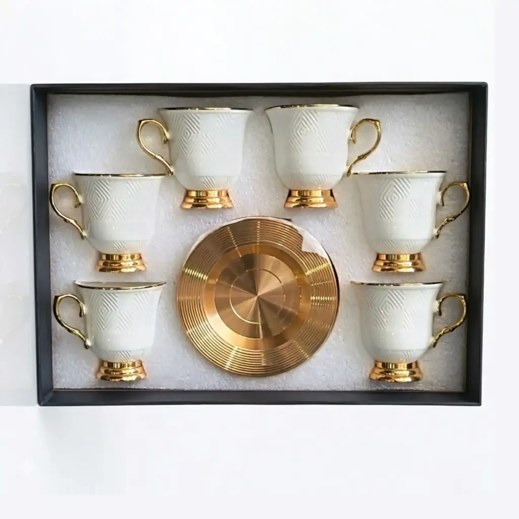 12 PCS CERAMIC CUP AND SAUCER SET IN:16067-7