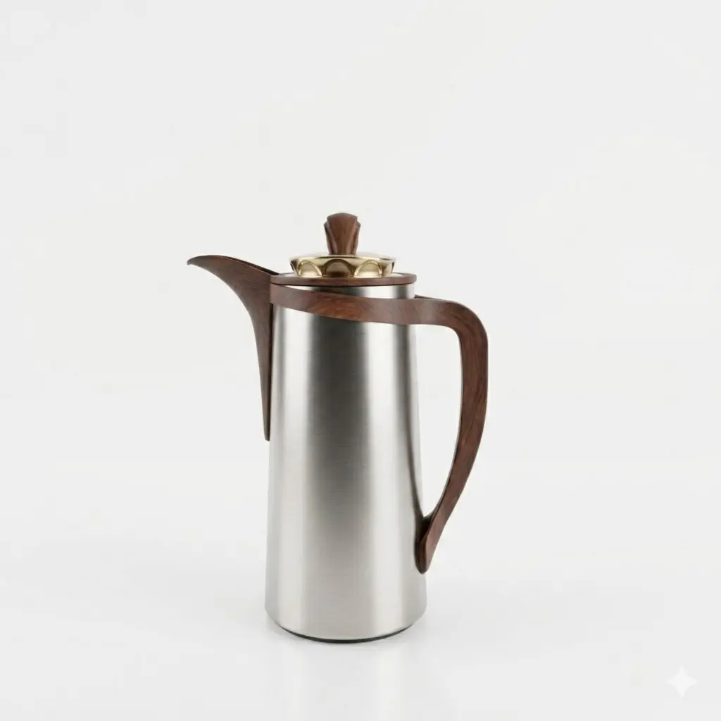 VACUUM FLASK WOODEN/SLIVER 1.0L CBV-MNW CARP IN:HY260018-4