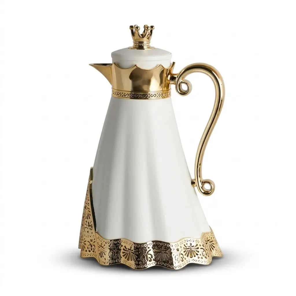 VACUUM FLASK 1.0L GOLDEN/WHITE MAY FLOWER IN:HY260018-5