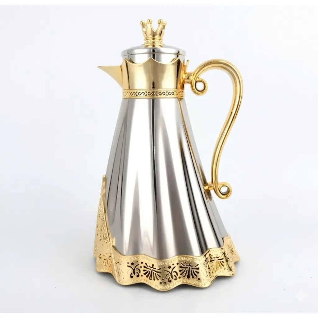 VACUUM FLASK 1.0L SLIVER/GOLDEN MAY FLOWER IN:HY260018-7