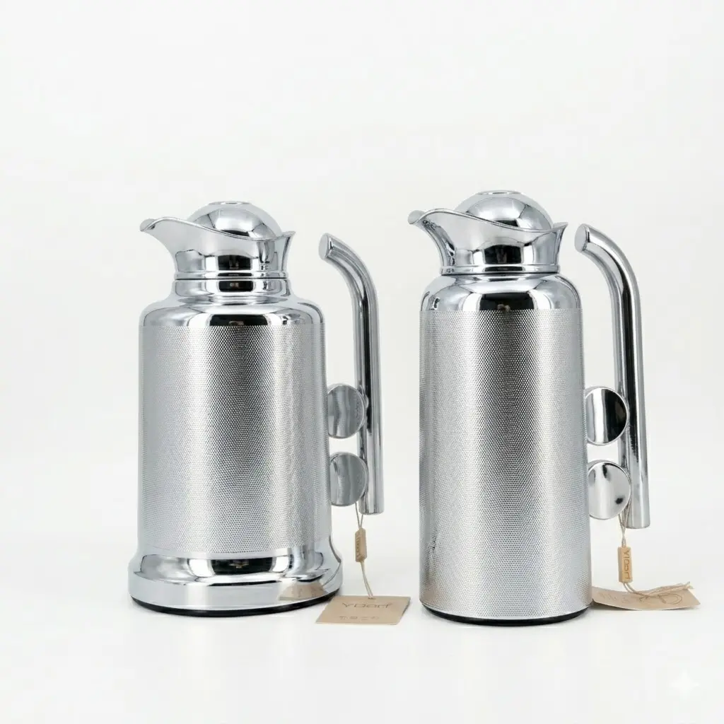 VACUUM FLASK SLIVER  1L + 0.7L 2PCS/SET YBIAN IN:HY260018-12