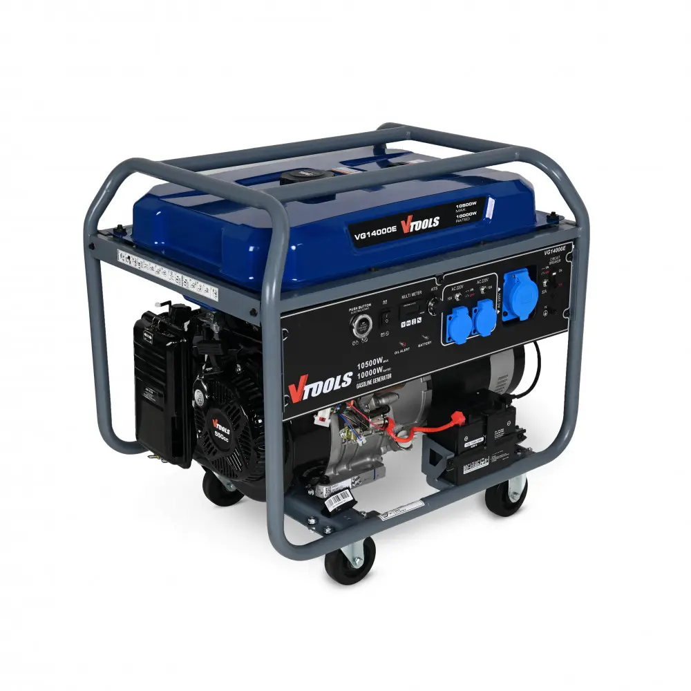 GENERATOR 550CC,220V/50HZ,RATED 10 KW, MAX 10.5KW,E-START/REMOTE START,WITH WHEELS,WITH ATS VTOOLS