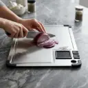STAINLESS STEEL CUTTING BOARD WITH SHARPENER 38*28CM-1.5MM