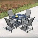 TABLE AND CHAIR SET 4 CHAIRS+80*80CM TABLE (HY26-0098-2-14)