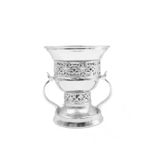 [6954250123214] Royal Silver Arabic Mabkhara – High-Quality Metallic Oud Incense Burner