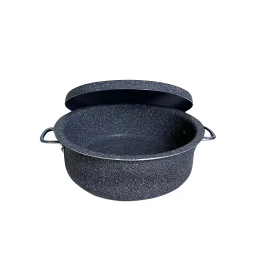 [6288230721641] GRANITE MAGLUBA POT 32CM GRAY ,CREAM