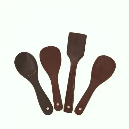 [6975682113901] SPOON (WOOD) 4 PCS/SET PM-1390