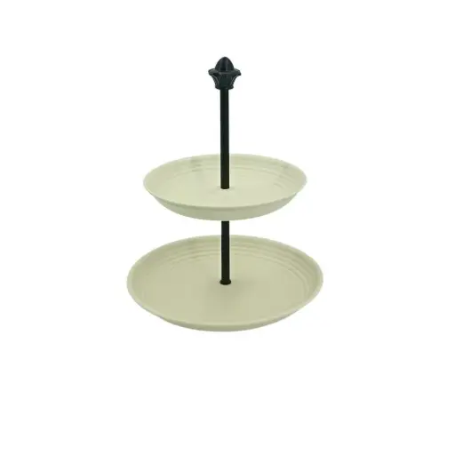 [6970043105182] ROUND SERVING WHITE 2LAYER PLATER (HY25-0105-18)