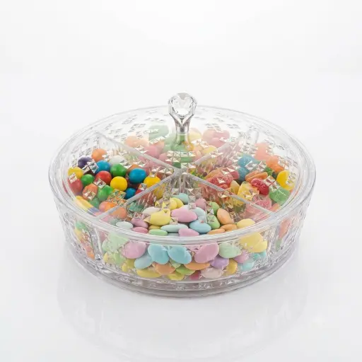 [6945680098210] DELUXE CANDY BOX ROUND CLEAR (HY25-0098-21)