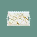 MELAMINE TRAY 30.5*48CM GOLD DESIGN