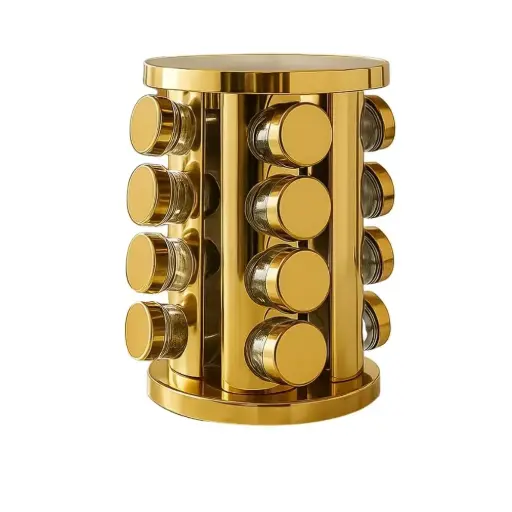 [6905421229051] LED ROTATING SPICE RACK HOLDER LED2-16J