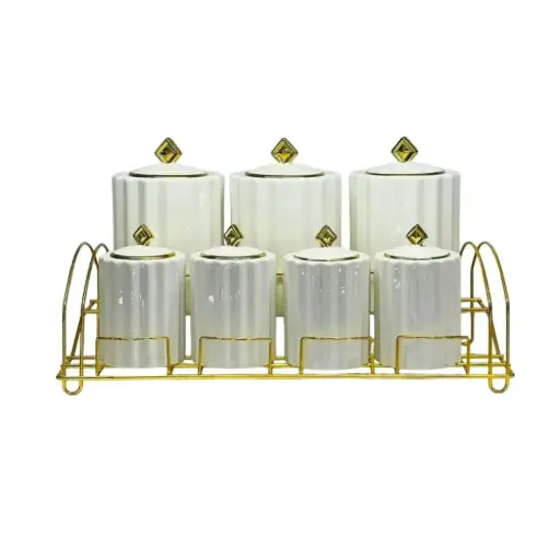 [6901674200021] SEASONING JAR WITH SHELF 7PCS SET JC7738-Y342