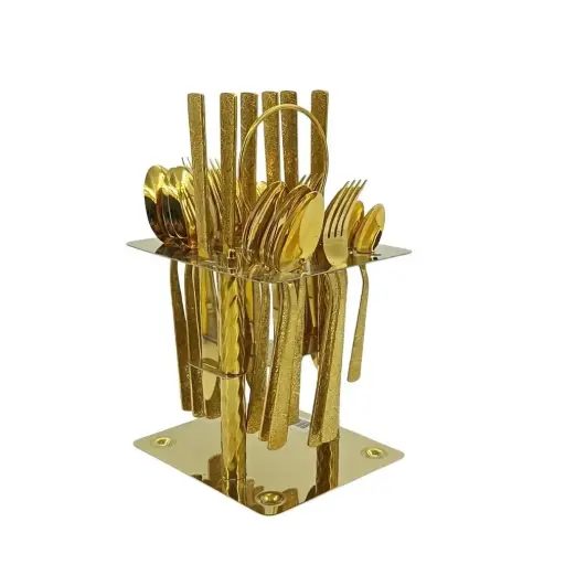 [6924111690834] SS CUTLERY SET GOLDEN 24PCS/SET