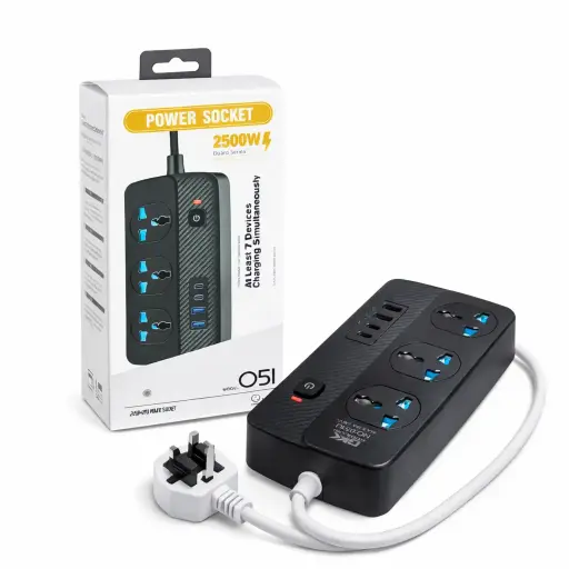 [6977651900512] EXTENTION 2MTR 3WAY 2USB+2PD MD:051