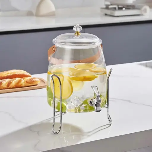 [6915151400096] 11L Plastic Beverage Dispenser with Tap & Stand
