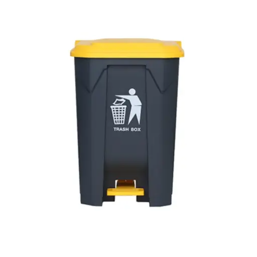 [18-GBBP-80L] GARBAGE BUCKET BLACKGREYYELLOW 80 LTR