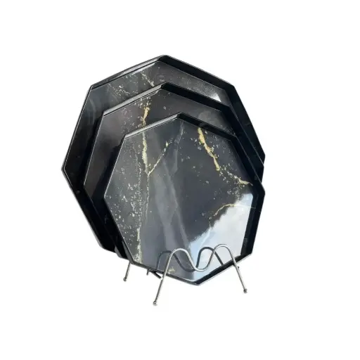 [6933912083363] BLACK TRAY 3 PCS SET 30CM35CM40CM "