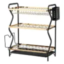 SS GOLD DISH RACK 3LAYER