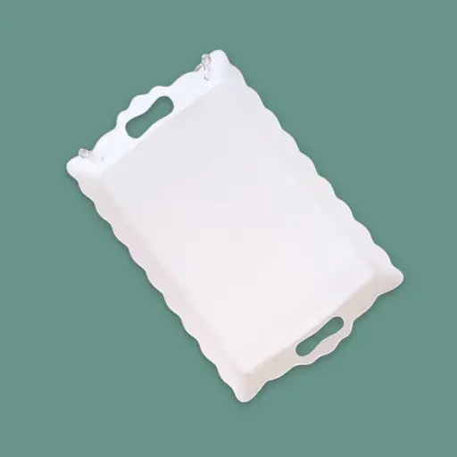 [6951131019000] MELAMINE TRAY WHITE 381X24X37CM 2677 PLAIN WHITE" "