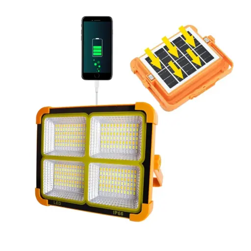 [6904211553239] Multifunction Solar Working Light – Rechargeable Floodlight with Emergency SOS Mode