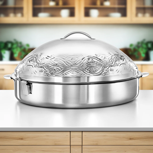 [3757602933836] Marmar Collection Oval Stainless Steel Hot Pot with Side Locks – 75cm