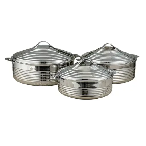 [3757602930064] Big Royal Collection 3-Piece High-Capacity Stainless Steel Hot Pot Set (H23P4)