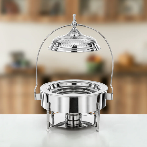 [3757602934109] Premium Stainless Steel Chafing Dish  60cm – Mirror Finish with Hanging Lid
