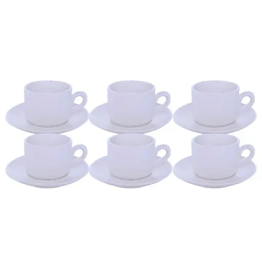[6988250123042] COFFE CUP 12PCS/SET WHITE (HY25-0123-4)