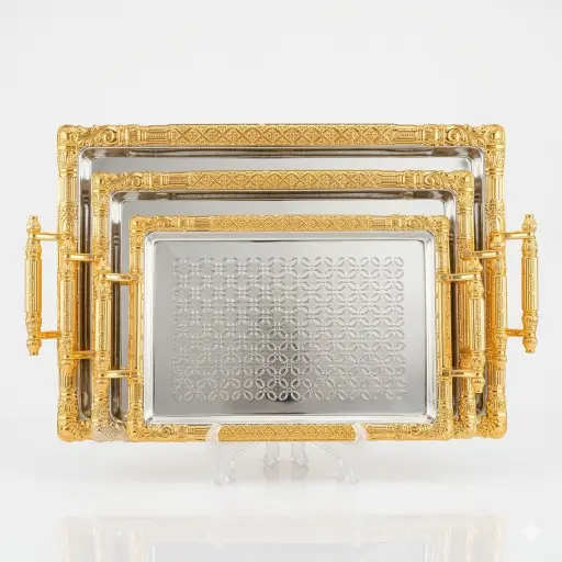 [6976240616315] SQUARE TRAY 3PCS/SET (HY25-104-32)