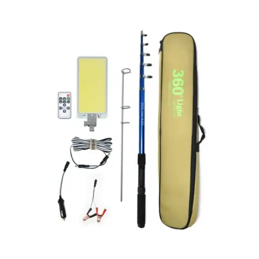 [18-FR-04] Telescopic Camping Light – 360° COB LED High-Power Outdoor Pole Light